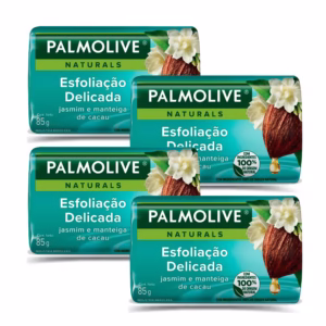 Kit 4 Sabonetes em Barra Palmolive Naturals Esfoliação Delicada 85g
