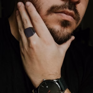 Vnox Gravura Livre Suave Preto Rock Punk Anéis Para Homens Jóias