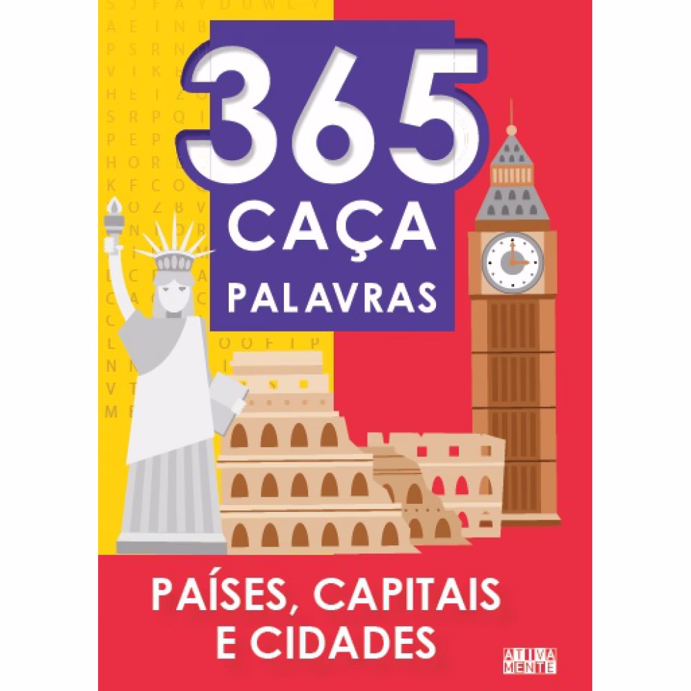 Livro - 365 Caça-Palavras - Países, capitais e cidades - Capa comum - Ativamente