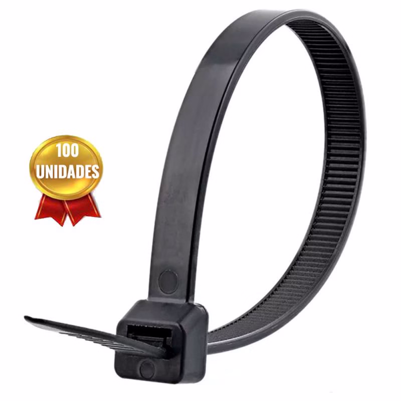 Abraçadeira de Nylon Preta 150 MM x 3,6 MM 100 Unidades AFF3170015 FERRARI