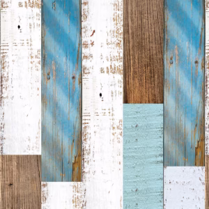 Papel de Parede Adesivo Estilo Madeira com Tacos Coloridos