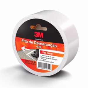 Fita de Demarcação 30 Metros x 50mm Branca 3M Uso Geral Sinalização de Solo