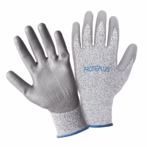 Luva Fibra de Vidro e Polietileno Banho Poliuretano PPM16 PROTEPLUS N10
