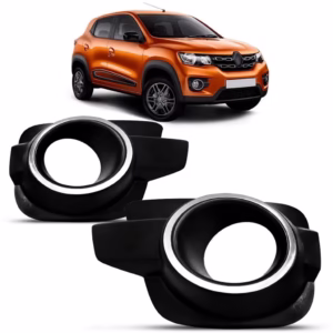 Moldura Farol Milha Kwid 2017 2018 2019 2020 Preto Friso Com Furo