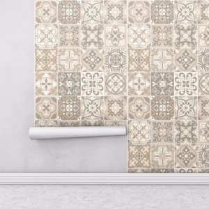 Adesivo Azulejos em tons de bege e marrom para Cozinha