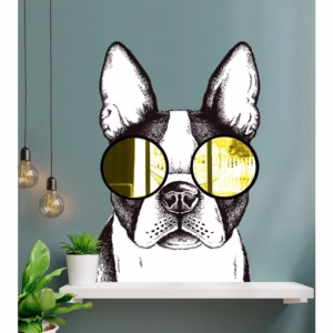 Foto Mural Decorativo de Cachorro com Óculos de Acrílico