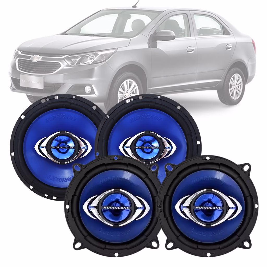 Alto Falante Automotivo 4 Hurricane Frente Trás Gm Cobalt