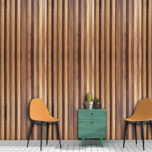 Papel de Parede Adesivo Madeira Ripada Carvalho Autocolante 2,50 mts