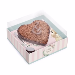 Caixa para Meio Coração de 250g - Coelha Bella - 06 unidades - Cromus Páscoa - Rizzo Embalagens