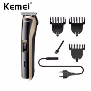 Máquina De Cortar Cabelo Elétrico Kemei Recarregável Km-418 Masculino Original