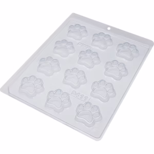 Forma Simples- Bombom Pata De Cachorro  9411 (E6) em Acetato BWB Para Bombom e Doces de Chocolate.