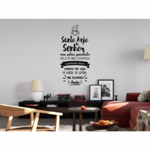 Adesivo Decorativo Frase Oração Santo Anjo Do Senhor