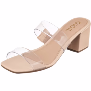 Tamanco Saltinho Mule Slide Feminino Bico Quadrado Salto Baixo Confortável Moda Blogueira Casual