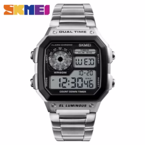 Skmei topo de luxo moda esporte relógio masculino 5bar relógios à prova água pulseira aço inoxidável relógio digital  2021 novo