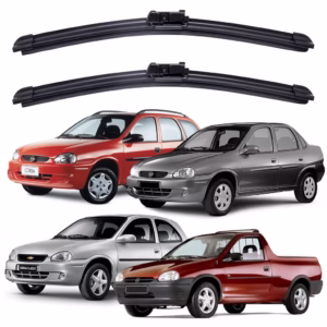 Par Palhetas Limpador Para-brisa Dianteiro GM Chevrolet Corsa Sedan Pick Up Montana Kit