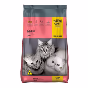 Ração Three Cats Gatos Adultos Carne – 1Kg