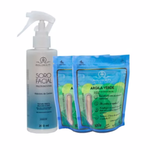 Kit com 2 Argilas Verde PhálleBeauty + Soro Facial PhálleBeauty