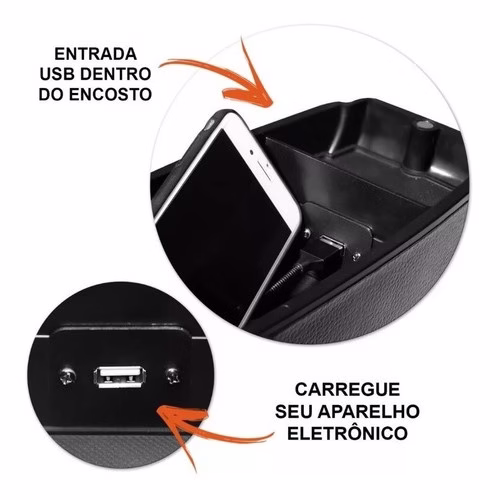Encosto Descanso Braço Apoio Usb Corsa Classic 2003 A 2016 - Imagem 2