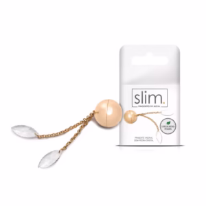 Pingente Vaginal Feito em Metal com 2 Berloques em Forma de Cristal, São Livres de Metais Pesados - Sexy Fantasy Slim | 2,4 cm