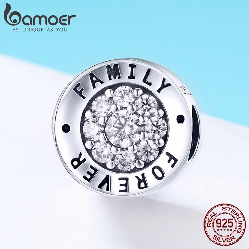 Pingente Bamoer Forever Home Charm 925 Acessórios SCC814 Para Pulseira de Prata - Imagem 2