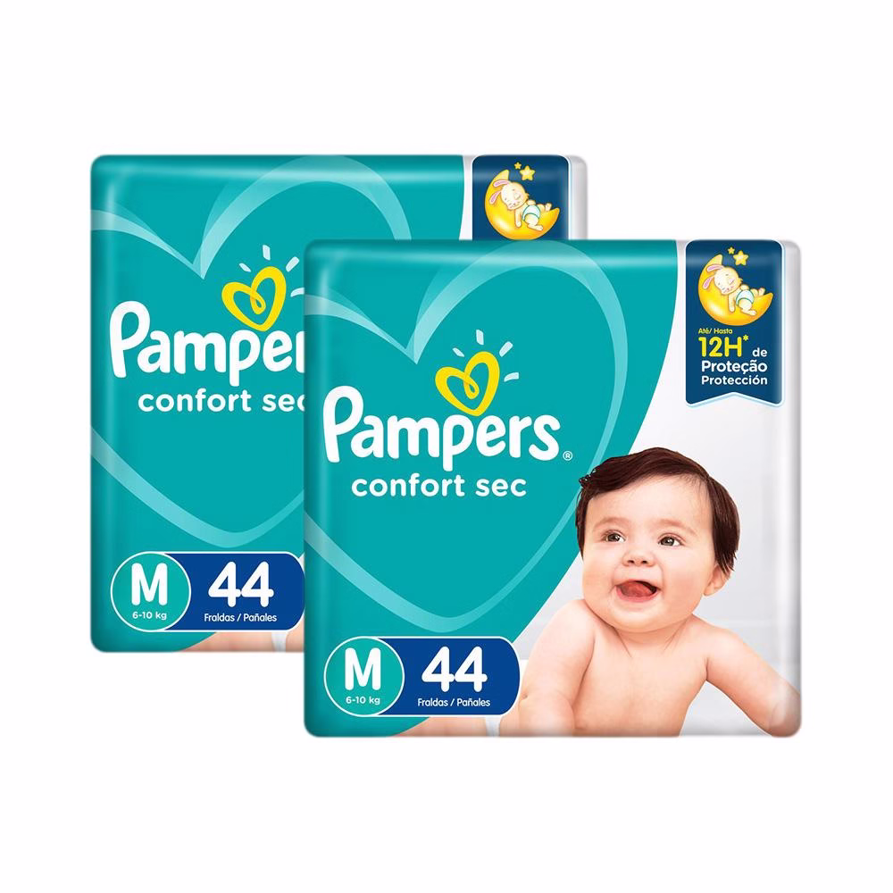 Fralda Pampers Confort Sec Tamanho M com 88 Unidades