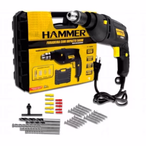 Furadeira De Impacto 3/8 Pol. 500w  Com Maleta E Acessorios