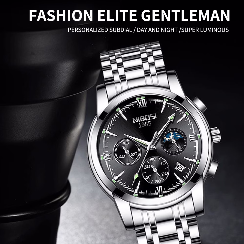 NIBOSI Relógio De Pulso Masculino Casual À Prova D'água Criativo Com Pulseira De Marca Simples De Luxo - Imagem 2