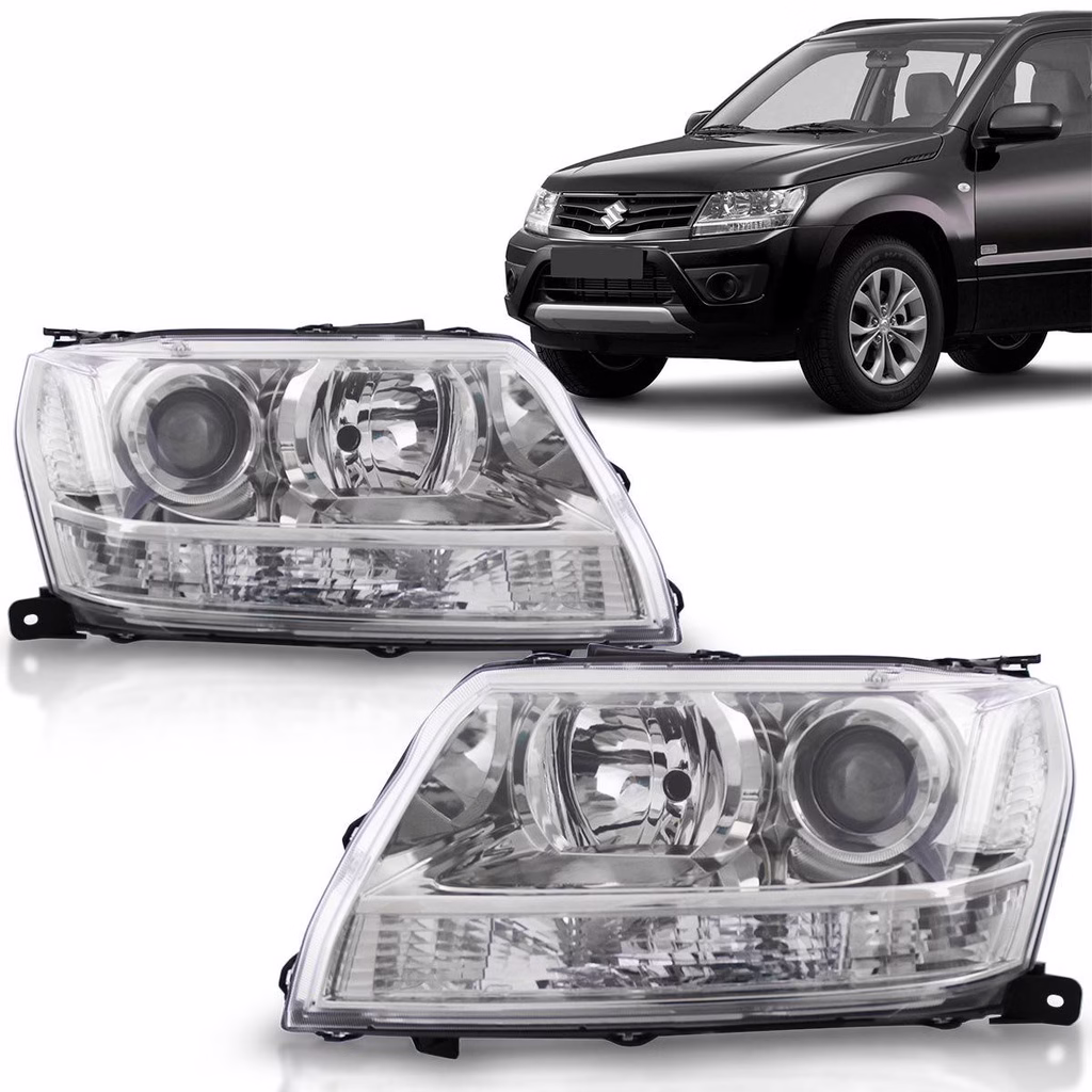Farol Grand Vitara 2009 2010 2011 2012 2013 2014 2015 2016 Foco Duplo Cromado