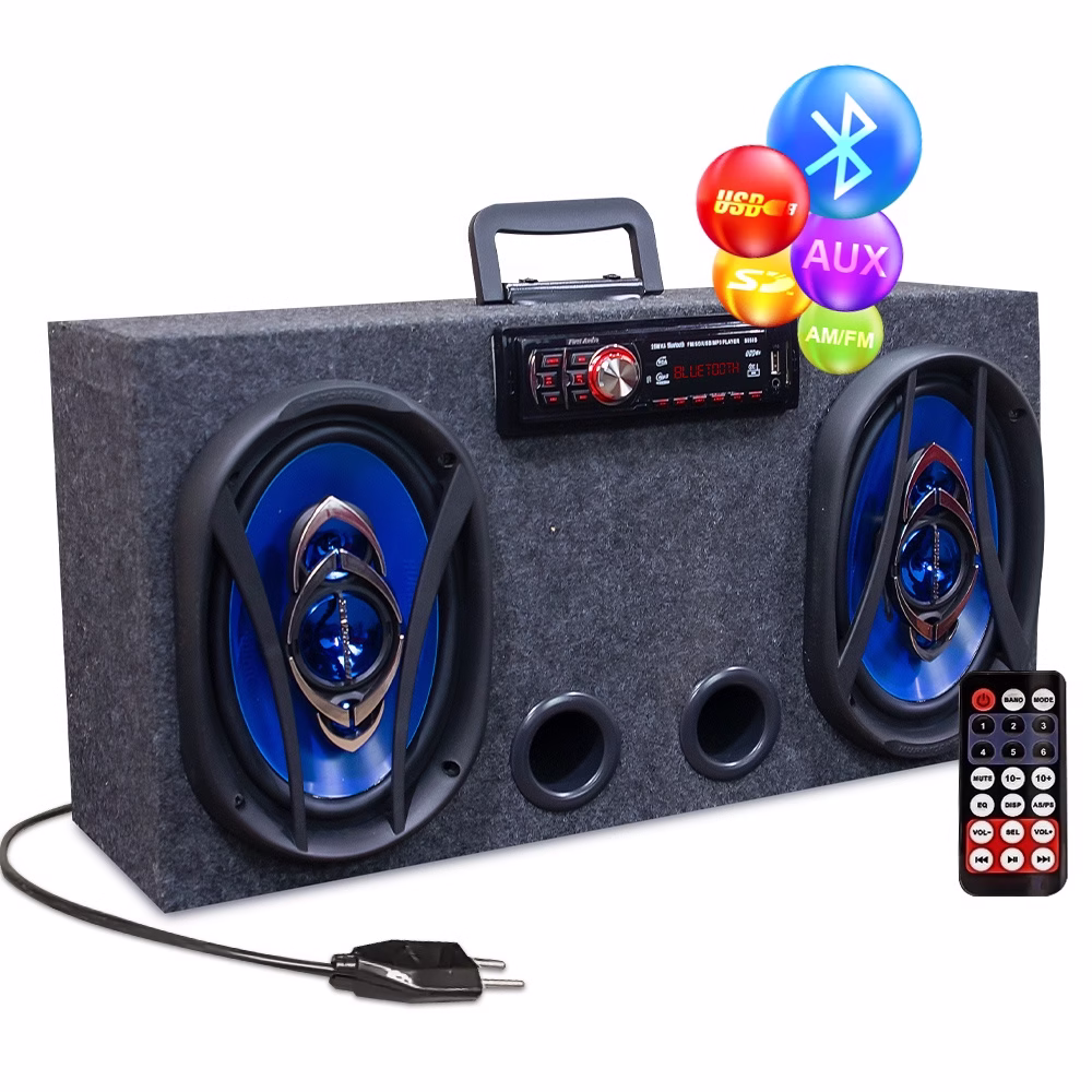 Caixa Bluetooth Usb Falante 6x9 + Modulo Taramps/Stetsom/ Radio amplificado