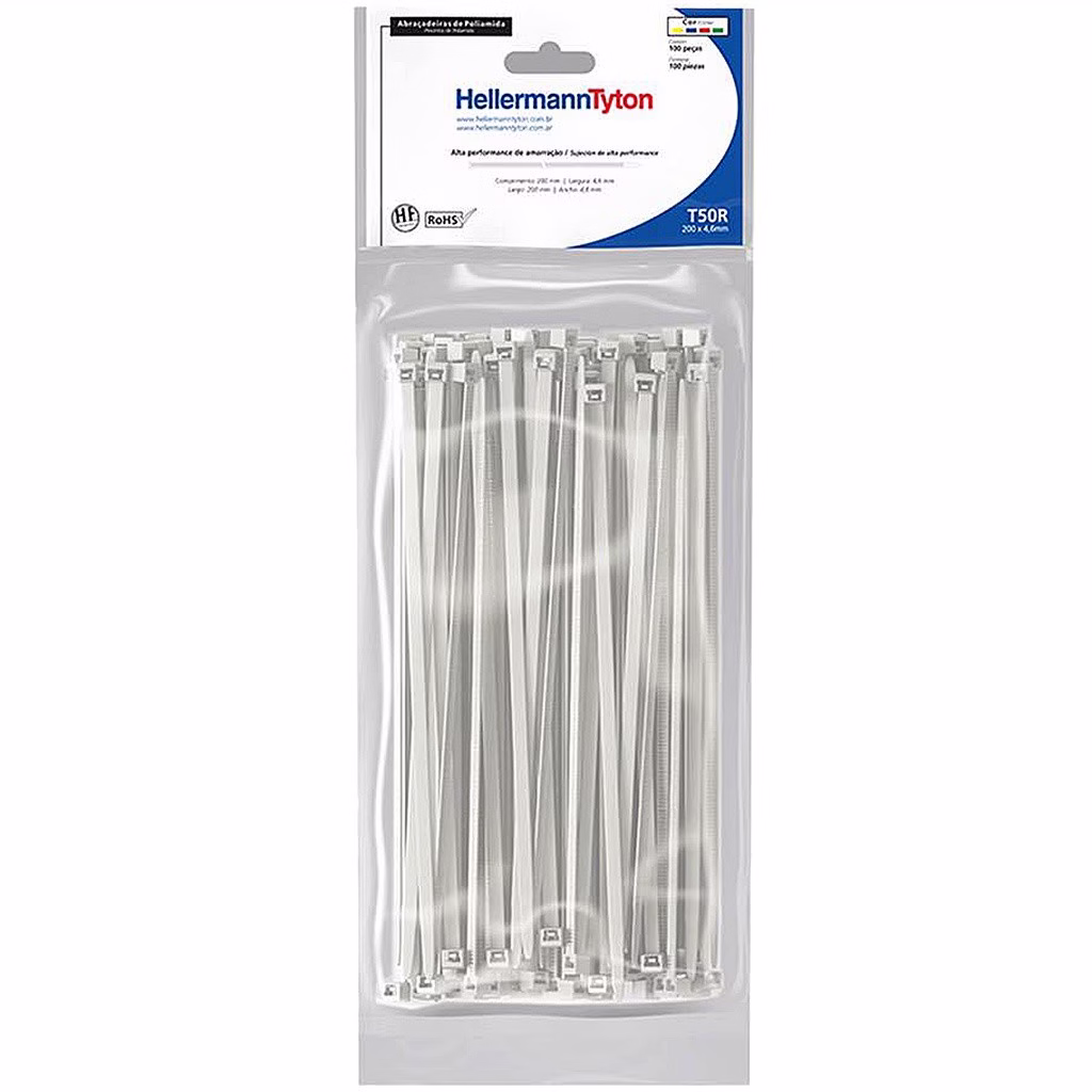 Bracadeira Flexivel Nylon 200x4,6mm Nt Blister 100pcs