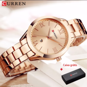Curren Relógio Das Mulheres Top Marca De Quartzo Em Aço Inoxidável De 9007s
