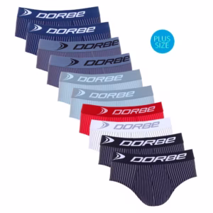 Kit 10 Cuecas Slip Risca de Giz Plus Size Microfibra Dorbe Original Cueca Tamanhos Especiais Tradicional Listrada Listra