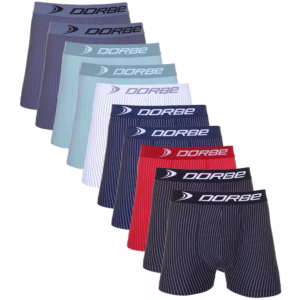 Kit 10 Cuecas Boxer Risca de Giz Microfibra Dorbe Não Enrola Original Masculina Cueca Box Listrada