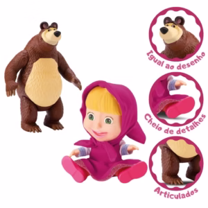 Boneca Masha E Urso Conjunto Com 02 Bonecos Divertoys