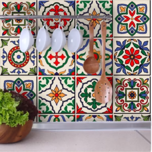 Kit Adesivo Azulejo em Tons Coloridos Decoração Inove