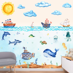 Papel de Parede Personalizado Fundo Do Mar Decoração Inove