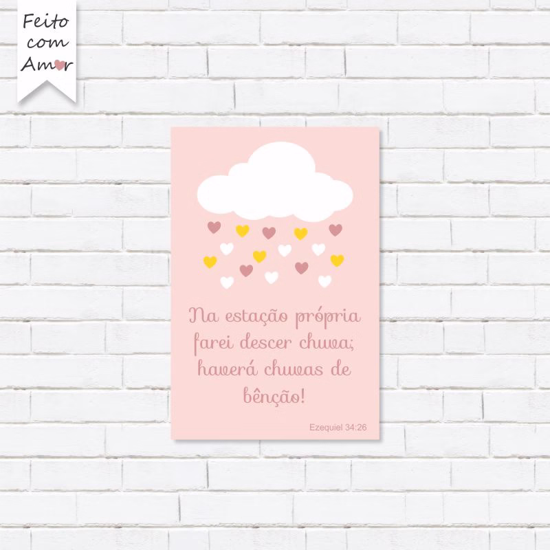 Placa Decorativa Infantil Chuvas de Bencao 30x20