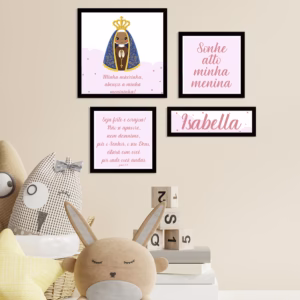 Kit de Placas Decorativas Nossa Senhora Aparecida Para Decoração De Quarto Infantil