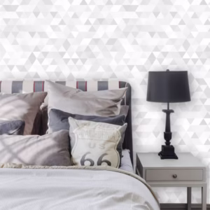 Papel de Parede Geométrico Triângulos em Tons de Cinza