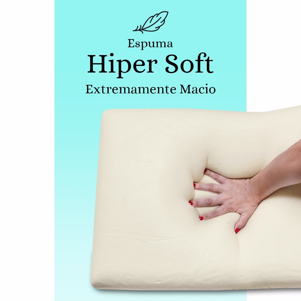 Travesseiro Ortopédico Espuma Especial HiperSoft Macio 50x70 BF Colchões - Imagem 2
