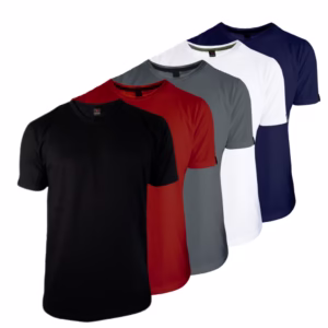 Kit 5 Camisa Masculina Gola Redonda Confortável Flexível Academia Treino