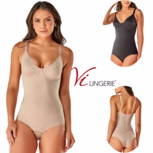 Body Sem Bojo Modelador E Redutor Pós-parto e Amamentação Vi Lingerie Media Compressão