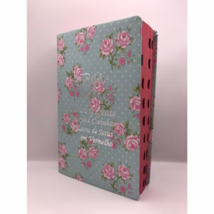 biblia sagrada Tamanho Grande com harpa palavras de Jesus em vermelho-capa flor verde