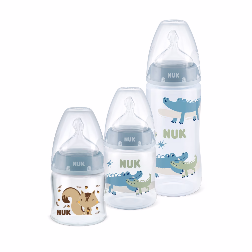 Kit 3 Mamadeiras Starter Azul 90/150/300ml First Choice NUK