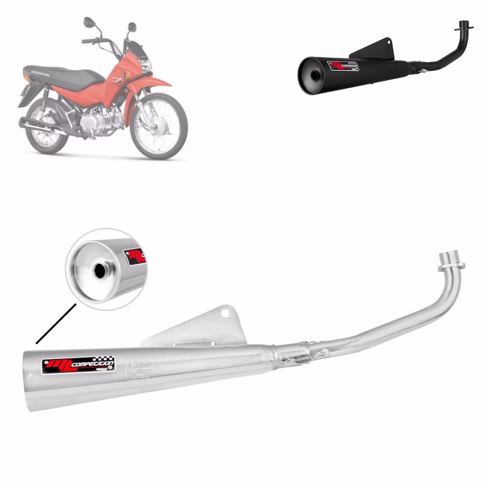 Escapamento Escape Moto Super Adventure ML Competition Curto Pop 100 2007 2008 2009 2010