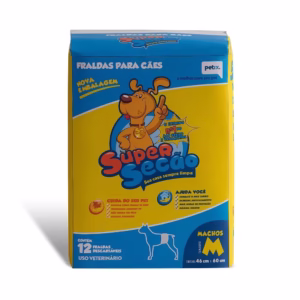 Fralda Descartável Super Secão Cães Machos Tam M - 12Un