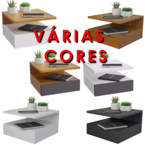 Mesa De Cabeceira Suspensa Várias Cores Mesinha Com gaveta e Prateleira Criado Mudo MVD Móveis