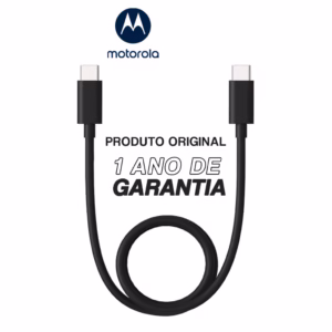 Cabo de Dados e Carga Motorola Moto USB-C para USB-C 1 Metro Original Preto