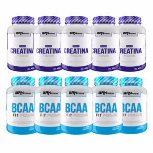 Kit 5x Premium Creatina 100g + 5x BCAA 100g - BRN Foods