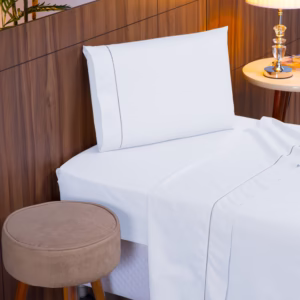 Jogo de Lençol Solteiro 3 Peças Percal 400 Fios Ponto Palito